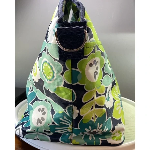Thirty‎ One Thermal Tote Floral Lunch picnic Bag Cooler Blue/Green Sz.15x21x10" - Picture 4 of 11